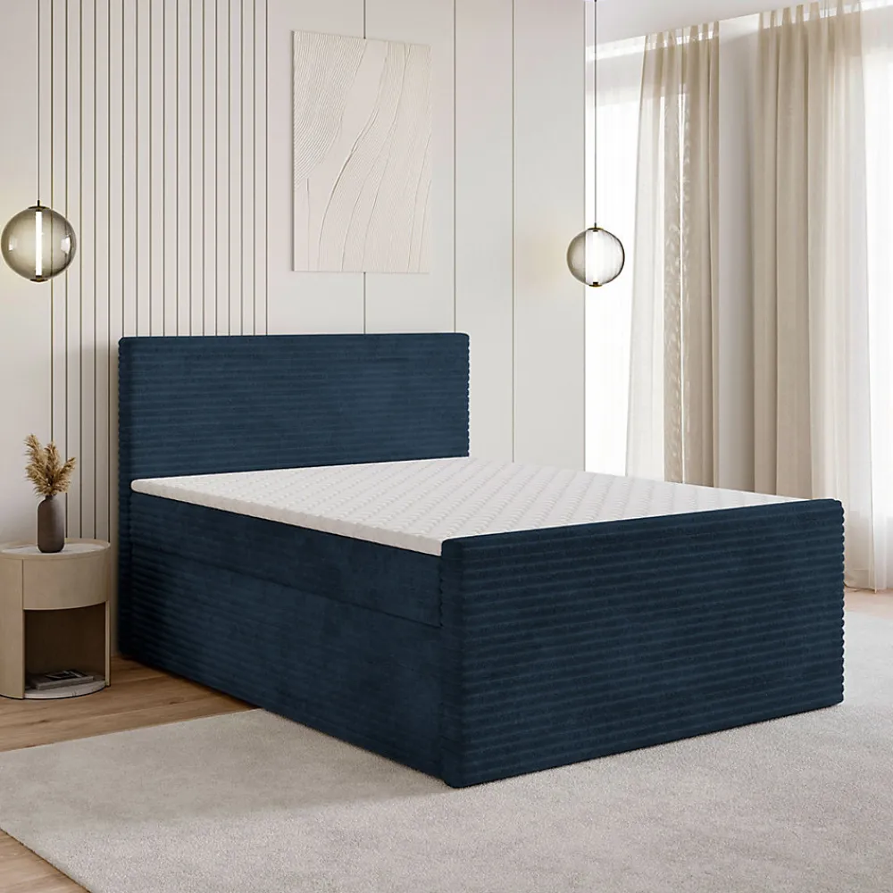 Lit Boxspring NOLEN 180X200 CM TILIA 77, Bleu, Lit avec matelas et rangement>Masseno Outlet