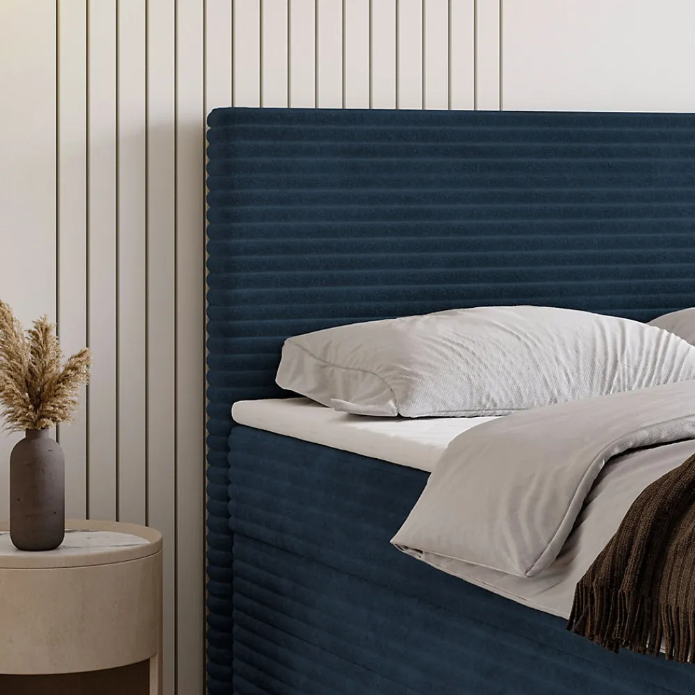 Lit Boxspring NOLEN 180X200 CM TILIA 77, Bleu, Lit avec matelas et rangement>Masseno Outlet