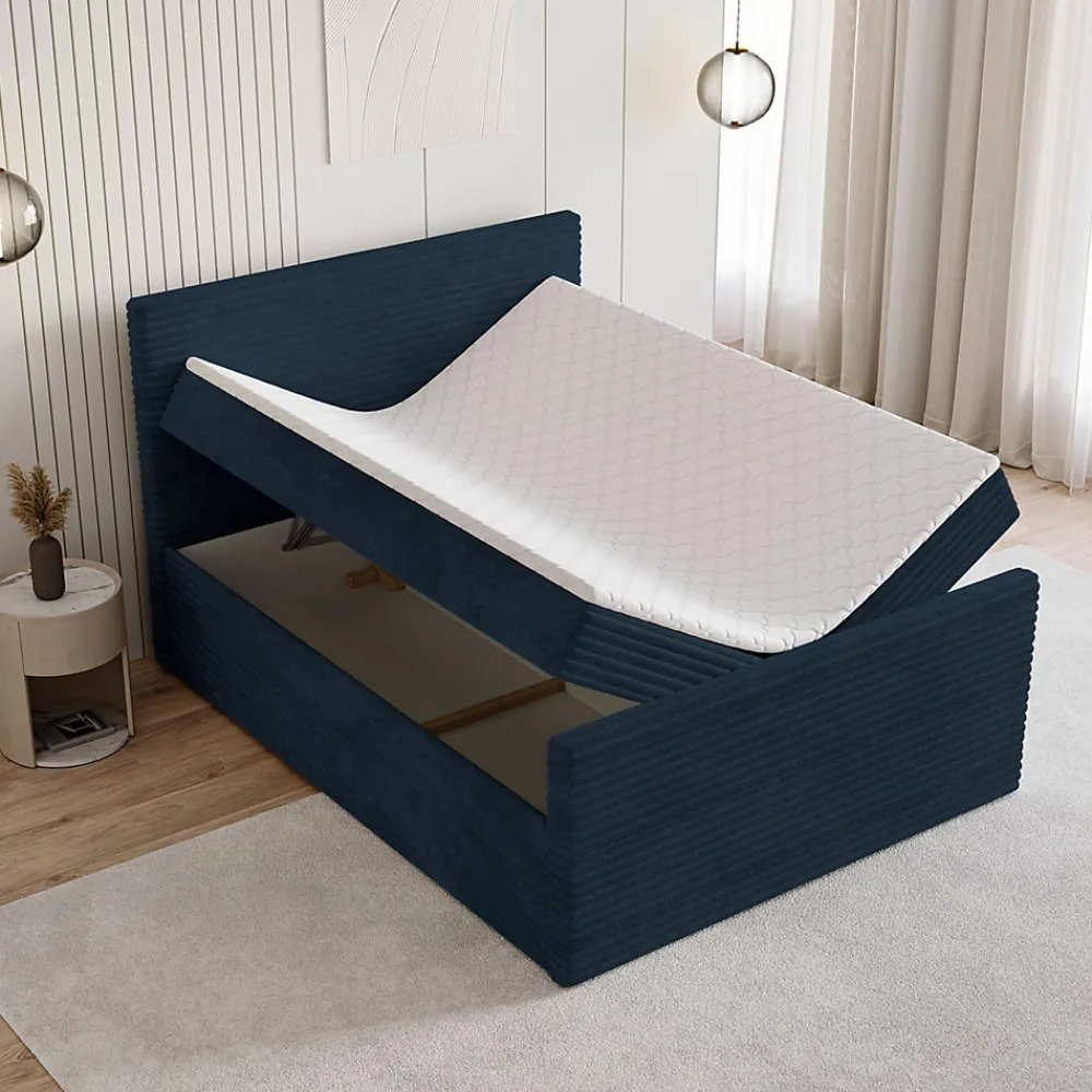 Lit Boxspring NOLEN 180X200 CM TILIA 77, Bleu, Lit avec matelas et rangement>Masseno Outlet