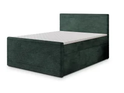 Masseno Lit Boxspring NOLEN 140X200 CM TILIA 39, Vert foncé, Lit avec matelas et rangement* Ensemble Sommier Et Matelas