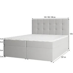 Lit Boxspring PALMA 180X200 CM SORO 40, Jaune, Lit avec matelas et rangement><noscript><img width=