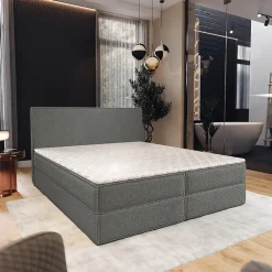 Lit Boxspring PELLIO 160X200 CM QUELLE 92, Gris, Lit avec matelas et rangement>Masseno Clearance