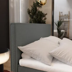 Lit Boxspring PELLIO 160X200 CM QUELLE 92, Gris, Lit avec matelas et rangement><noscript><img width=
