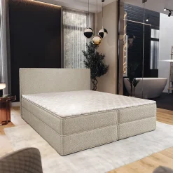 Lit Boxspring PELLIO 160X200 CM QUELLE 05, Beige, Lit avec matelas et rangement>Masseno