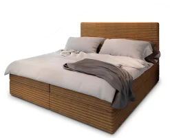 Masseno Lit Boxspring PISA 180X200 CM TILIA 56, Cuivre, Lit avec matelas et rangement* Ensemble Sommier Et Matelas