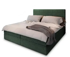 Masseno Lit Boxspring PISA 180X200 CM TILIA 39, Vert foncé, Lit avec matelas et rangement* Ensemble Sommier Et Matelas
