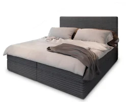 Lit Boxspring PISA 140X200 CM TILIA 90, Graphite, Lit avec matelas et rangement>Masseno New