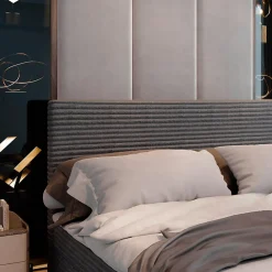 Lit Boxspring PISA 180X200 CM TILIA 90, Graphite, Lit avec matelas et rangement><noscript><img width=