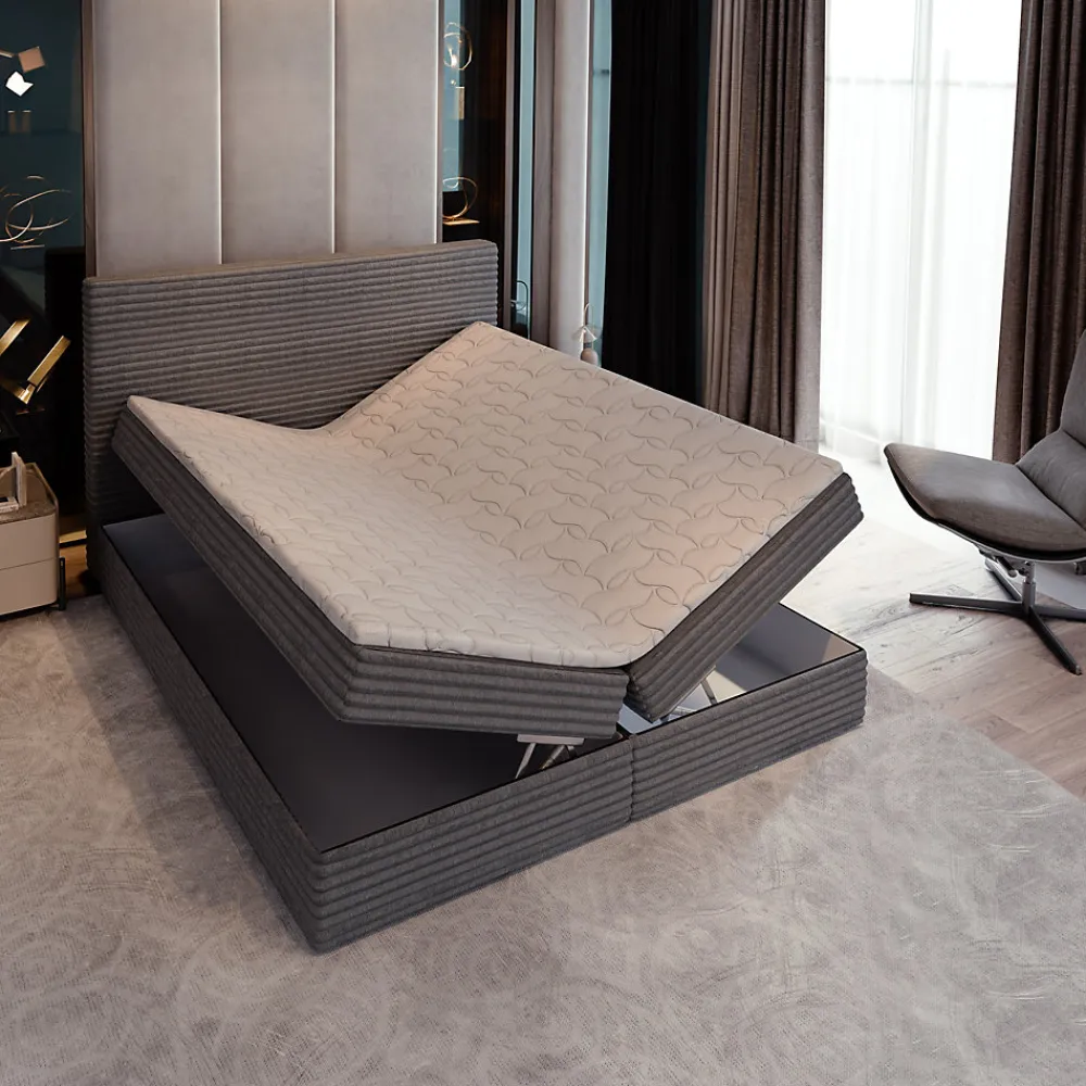 Lit Boxspring PISA 180X200 CM TILIA 17, Café, Lit avec matelas et rangement>Masseno Online