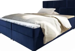 Lit Boxspring PRATA 140X200 CM KRONOS 09, Bleu, Lit avec matelas et rangement>Masseno Online
