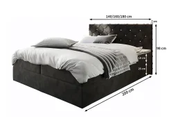 Masseno Lit Boxspring RIVA 180X200 CM MAGIC VELVET 2258, Rose, Lit avec matelas et rangement* Ensemble Sommier Et Matelas