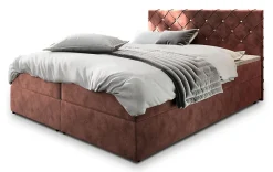 Lit Boxspring RIVA 160X200 CM MAGIC VELVET 2258, Rose, Lit avec matelas et rangement>Masseno New