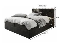 Lit Boxspring RIVA 160X200 CM MAGIC VELVET 2258, Rose, Lit avec matelas et rangement><noscript><img width=