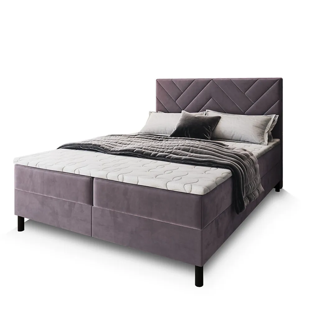 Lit Boxspring ROKIS 180X200 CM MONOLITH 62, Lilas, Lit avec matelas et rangement>Masseno Best