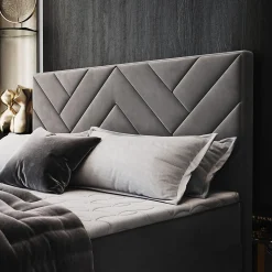 Lit Boxspring ROKIS 140X200 CM MONOLITH 77, Bleu, Lit avec matelas et rangement><noscript><img width=