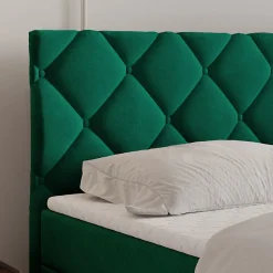 Lit Boxspring ROVARI 140X200 CM KRONOS 19, Vert foncé, Lit avec matelas et rangement><noscript><img width=