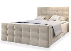 Masseno Lit Boxspring SLAT 180X200 CM COSMIC 10, Beige, Lit avec matelas et rangement* Ensemble Sommier Et Matelas