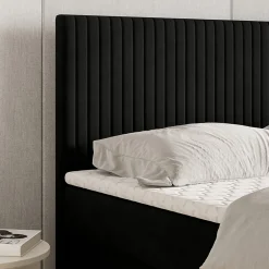 Lit Boxspring TERVAN 160X200 CM KRONOS 07, Noir, Lit avec matelas et rangement><noscript><img width=