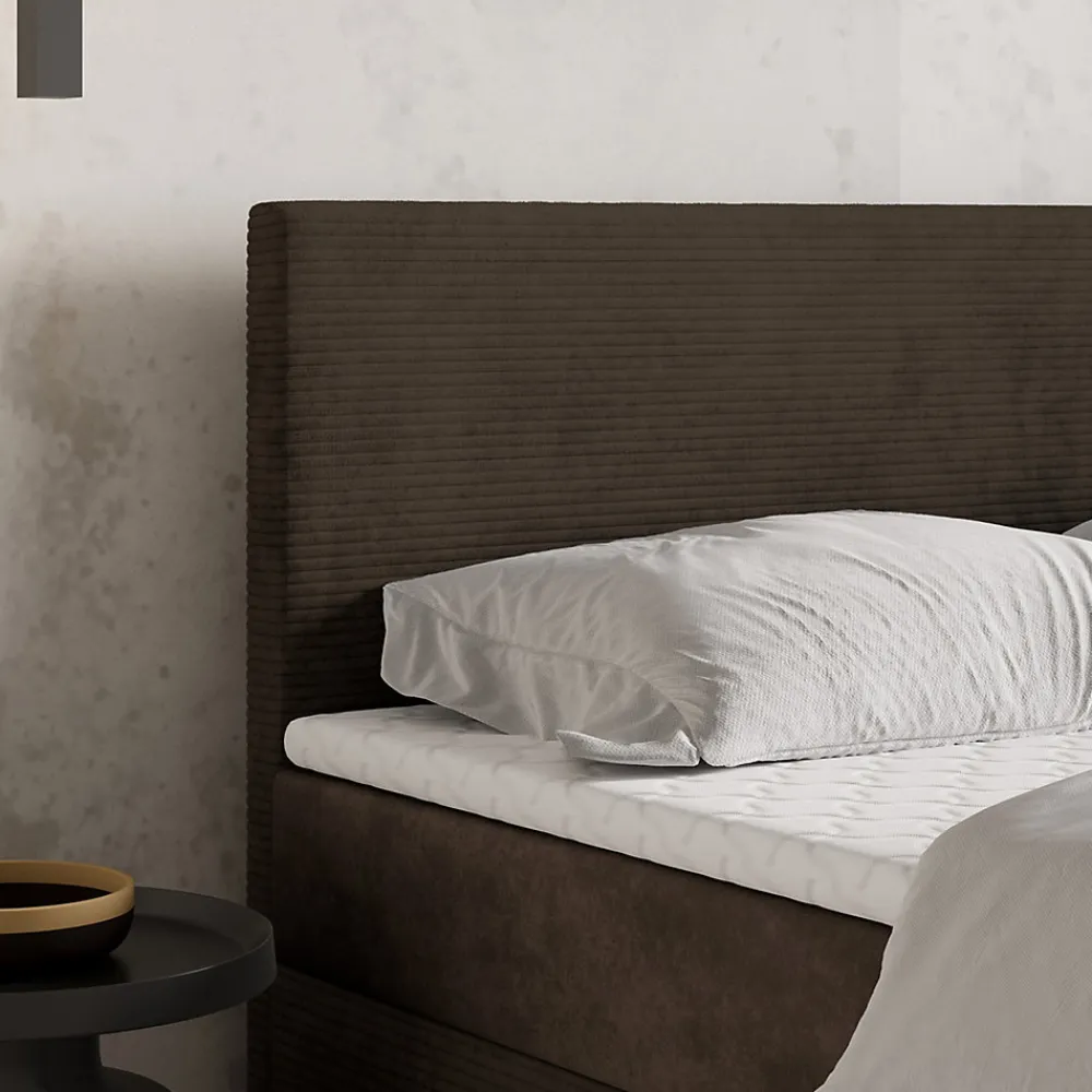 Lit Boxspring TORREL 160X200 CM POSO 06 + KRONOS 06, Marron, Lit avec matelas et rangement>Masseno Online