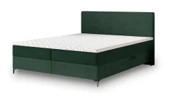 Masseno Lit Boxspring TORREL 160X200 CM POSO 14 + KRONOS 14, Vert foncé, Lit avec matelas et rangement* Ensemble Sommier Et Matelas