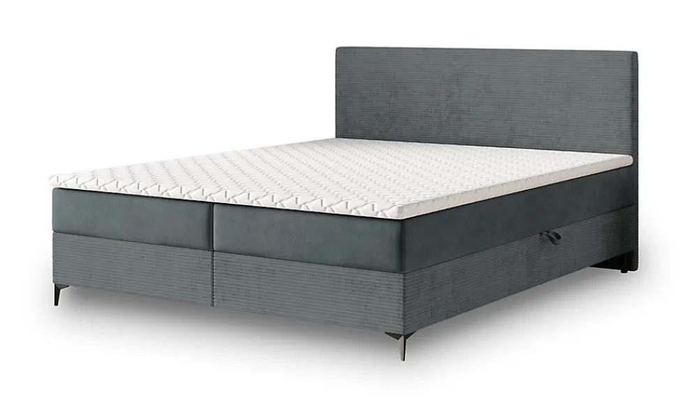 Lit Boxspring TORREL 140X200 CM POSO 60 + PAROS 06, Gris, Lit avec matelas et rangement>Masseno Sale