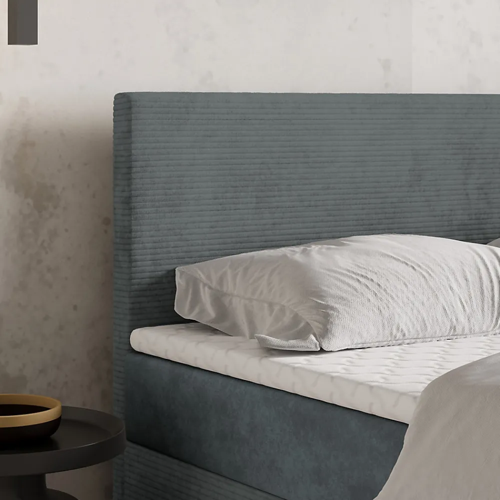 Lit Boxspring TORREL 140X200 CM POSO 60 + PAROS 06, Gris, Lit avec matelas et rangement>Masseno Sale