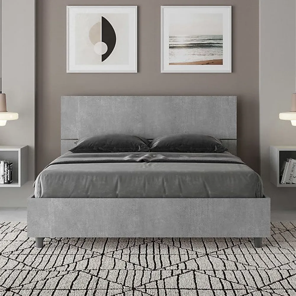 Lit béton Demas avec sommier à lattes 140x190>Ityhome New
