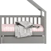 Idimex Lit cabane asymétrique ALVA avec tiroirs, 90 x 200 cm en pin massif lasuré gris*Enfant Lit Enfant