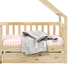 Idimex Lit cabane asymétrique ALVA avec tiroirs, 90 x 190 cm en pin massif finition naturelle*Enfant Lit Enfant