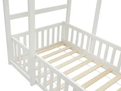 Lit cabane 90 x 190 cm - Pin et MDF - Blanc - VARLAINE><noscript><img width=