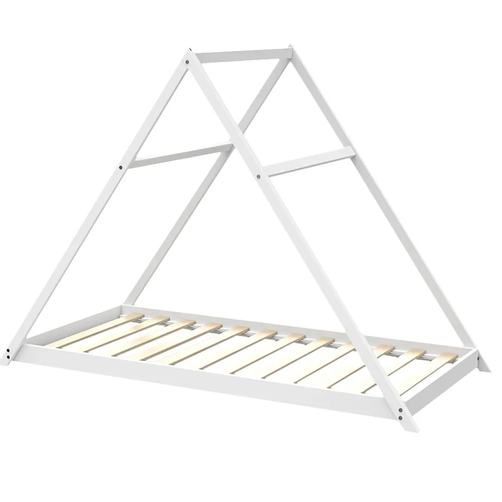 Weber Industries Lit cabane APACHE 90x190 + 1 sommier / Blanc*Enfant Lit Enfant