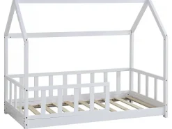 Lit cabane en bois "Charlotte" Blanc 80 x 160 cm>Habitat Et Jardin