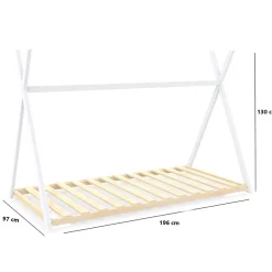 Bb Loisir Lit cabane enfant 90x190cm bois massif SOLI Blanc inclus sommier*Enfant Lit Enfant
