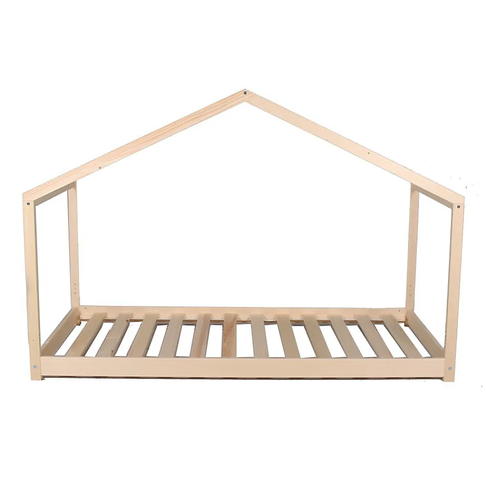 Lit cabane enfant 90x190cm bois massif KITO Naturel inclus sommier>Bb Loisir Clearance