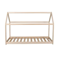Bb Loisir Lit cabane enfant 70x140cm bois massif PANDOU Naturel inclus sommier*Enfant Lit Enfant