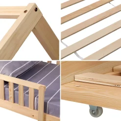Happy Garden Lit cabane gigogne pour enfant 190x90cm en bois MARCEAU -*Enfant Lit Enfant