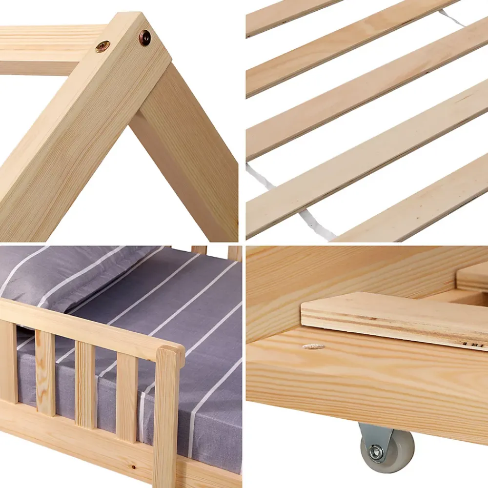 Happy Garden Lit cabane gigogne pour enfant 190x90cm en bois MARCEAU -*Enfant Lit Enfant