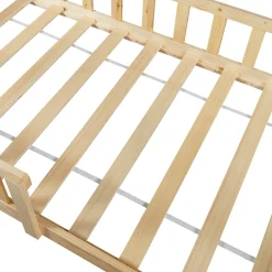Lit cabane Hesel avec matelas à mousse froid 90 x 200 cm naturel en.casa><noscript><img width=