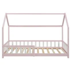 Lit cabane Hesel avec matelas à mousse froid 90 x 200 cm rose en.casa><noscript><img width=