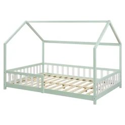 Lit cabane Hesel pour enfants bois de pin 120 x 200 cm vert menthe en.casa><noscript><img width=