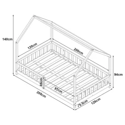 Lit cabane Hesel pour enfants bois de pin 120 x 200 cm vert menthe en.casa><noscript><img width=