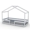Lit cabane INDIANA 90x190 + sommier / blanc>Weber Industries