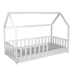Lit cabane Kiwi 90x190 avec sommier et matelas /Blanc>Weber Industries