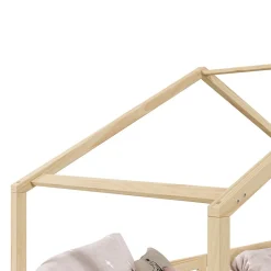 Lit cabane LISAN 90 x 190 cm, en pin massif naturel><noscript><img width=