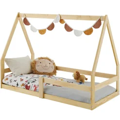 Lit cabane LUSIA 80 x 160 cm, en pin massif naturel>Idimex Outlet