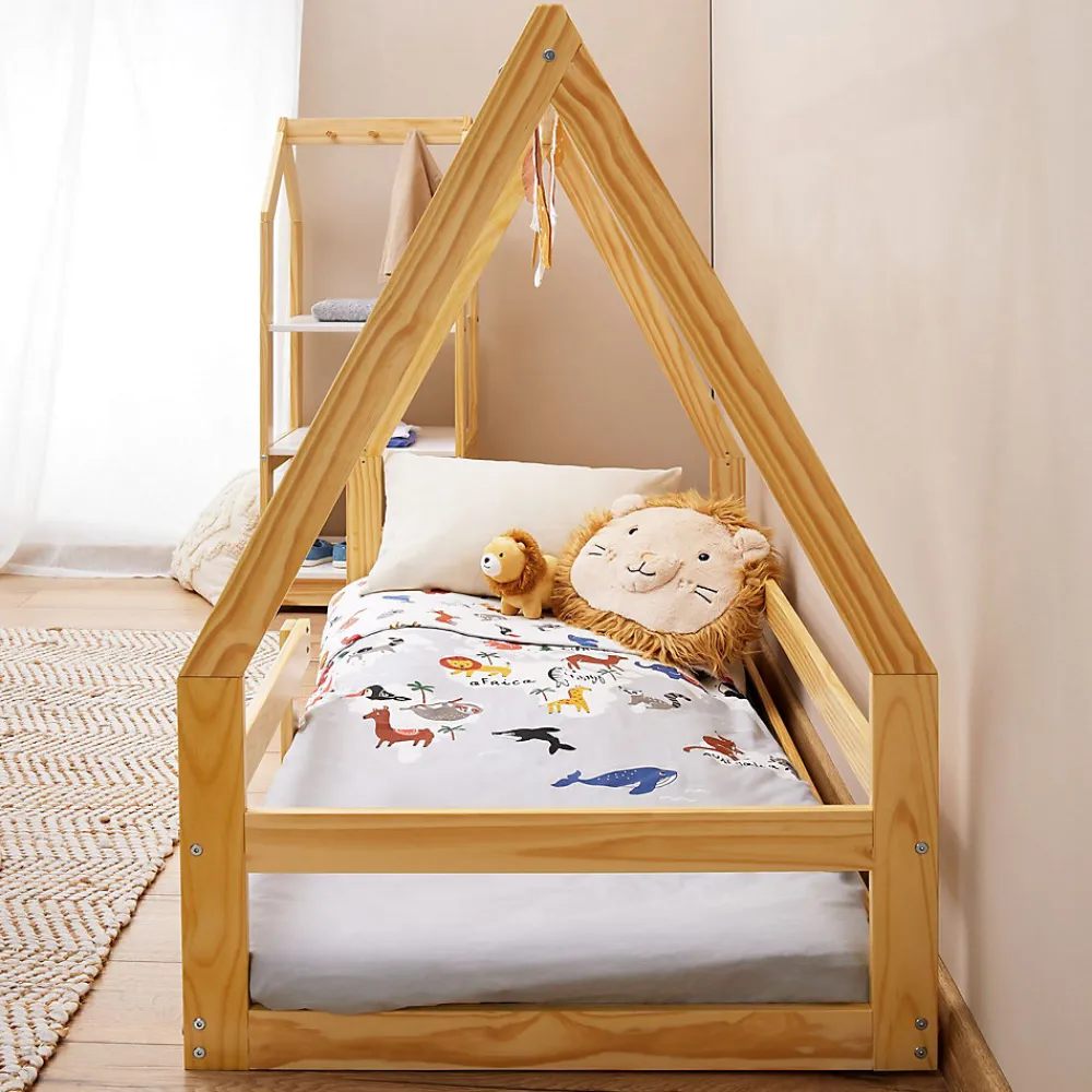 Lit cabane LUSIA 80 x 160 cm, en pin massif naturel>Idimex Outlet