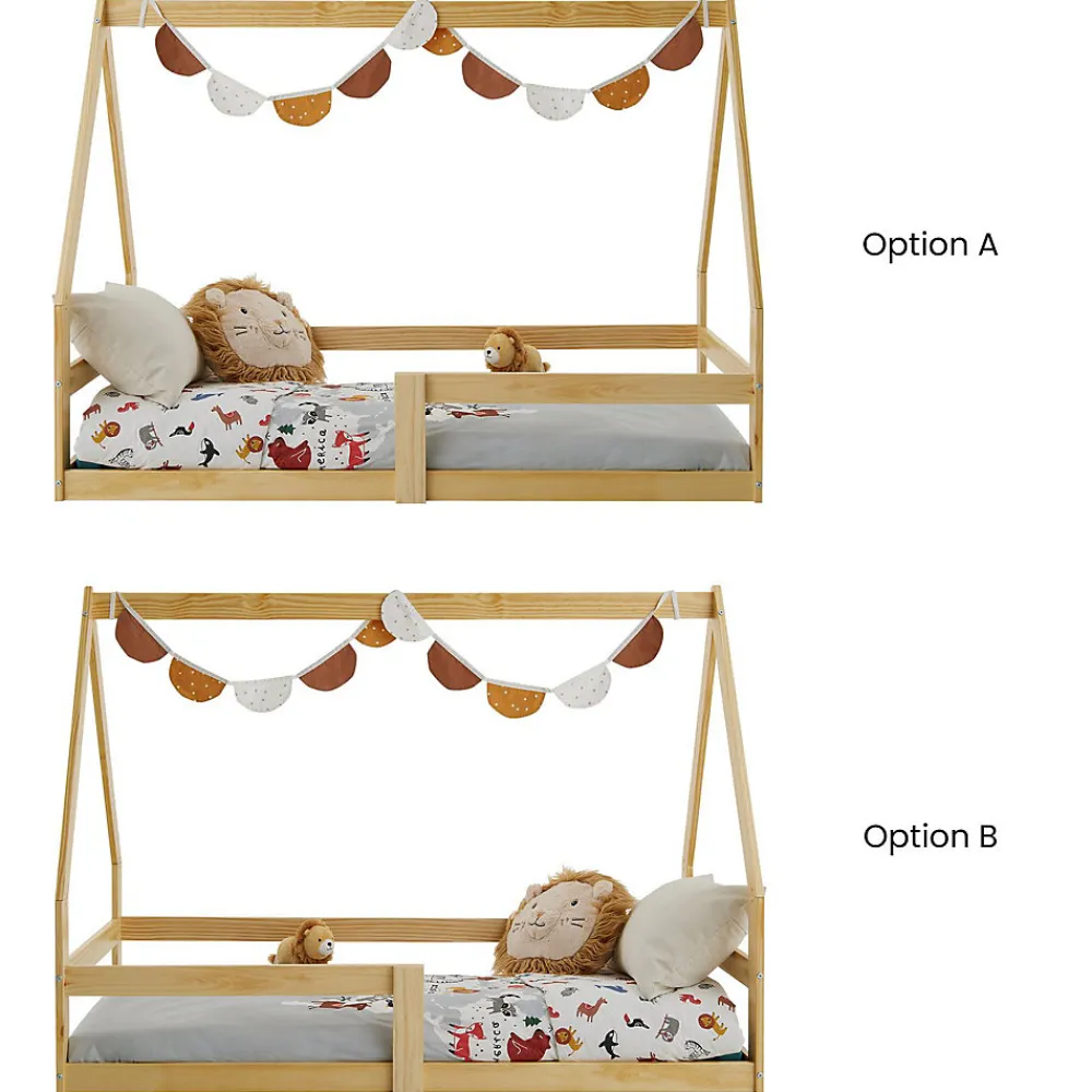 Lit cabane LUSIA 80 x 160 cm, en pin massif naturel>Idimex Outlet