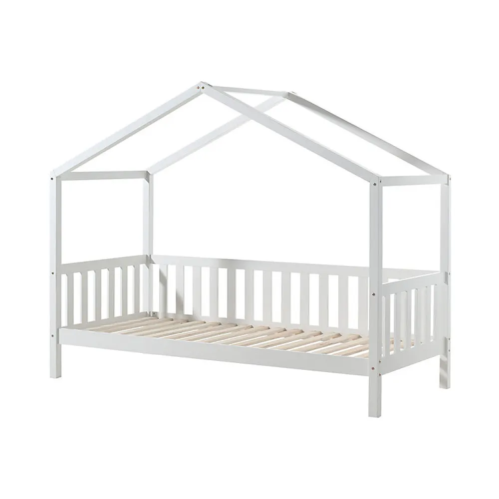 Lit cabane MH 90x200 sommier et tiroir inclus Vipack Dallas Blanc>Petits-Meubles Online