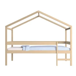 Lit cabane MIKA 90x190 + sommier / Naturel><noscript><img width=