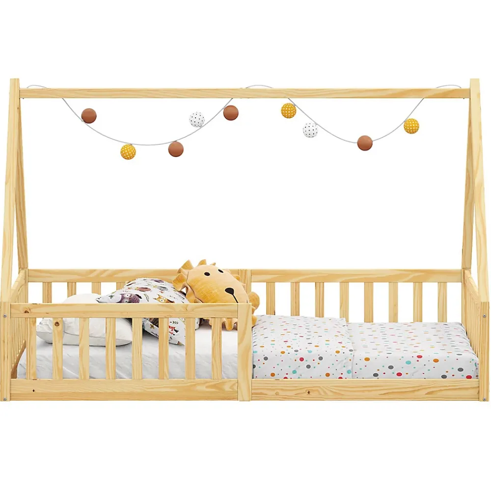 Idimex Lit cabane NICOLAS 90 x 190 cm, en pin massif coloris naturel*Enfant Lit Enfant